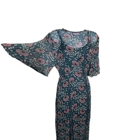 Natalie Martin Ramya Maxi dress size XS NWT includes slip flutter sleeves - Picture 3 of 13